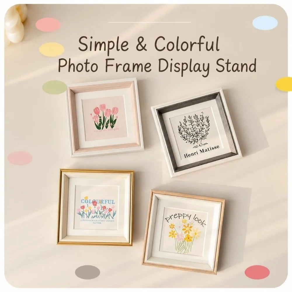 Cute 10x10cm Photo Frame Square Resin Desktop Picture Frame Art Frames Photo Showcase