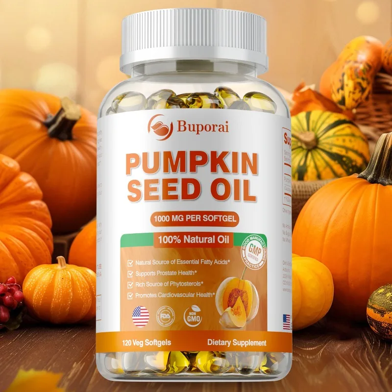 Pumpkin Seed Oil Capsules - Antioxidant, Reduce Fatigue, Regulate Hormonal, Support Prostate and Urinary Tract Health