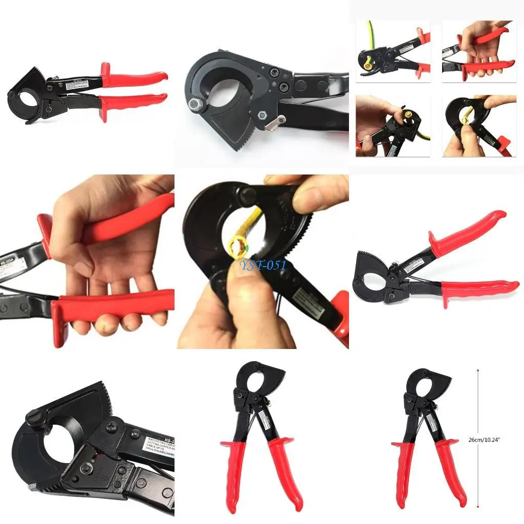 

E15A Heavy Duty Wire Cutter for Aluminum Copper Cable up to 240mm² Cable Pliers Ratcheting Cable Cutters Insulation Breaker
