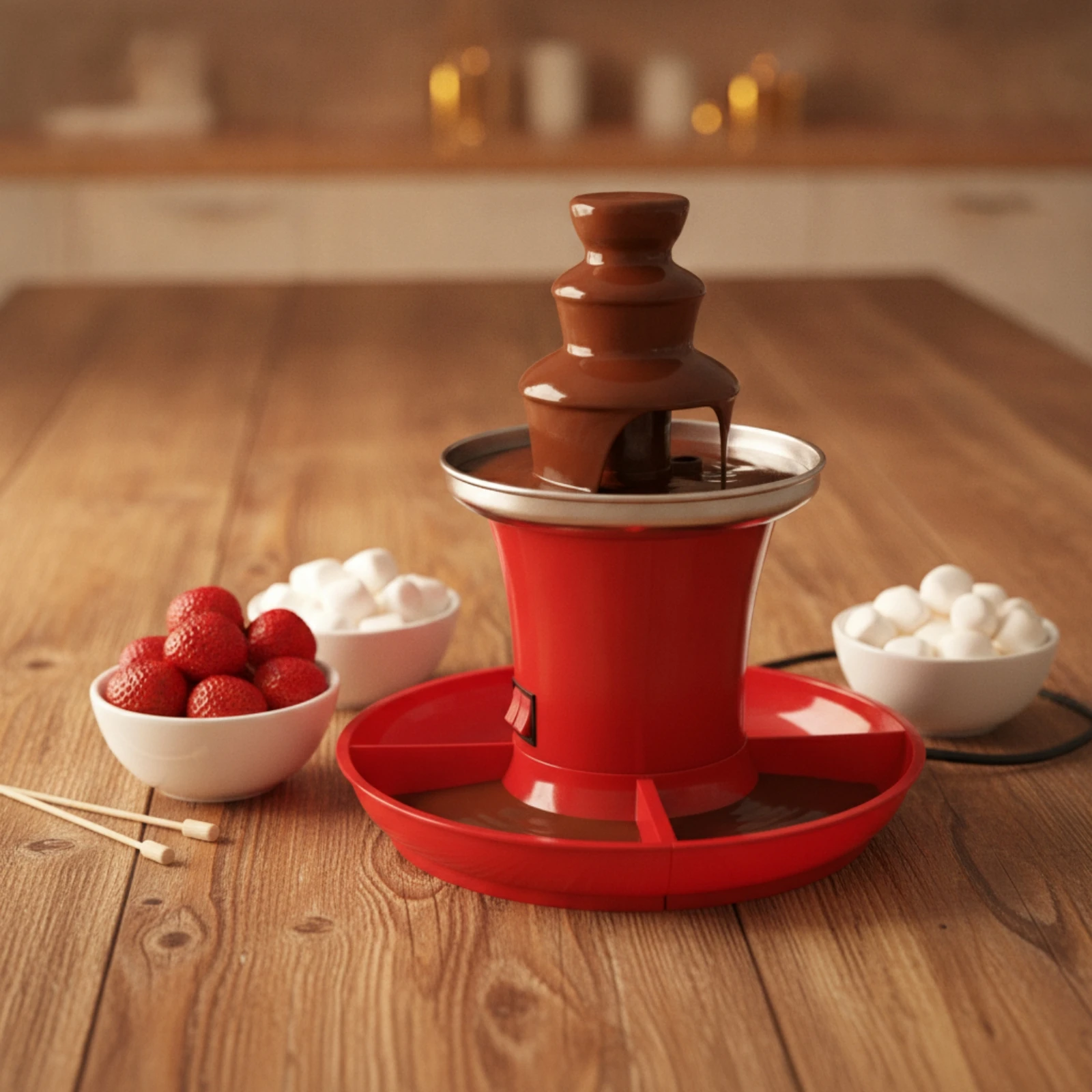 Countertop Fountain Compact Countertop Chocolate Fountain Heated Chocolate Waterfall Machine Food-Grade for Party Hosts, Parties