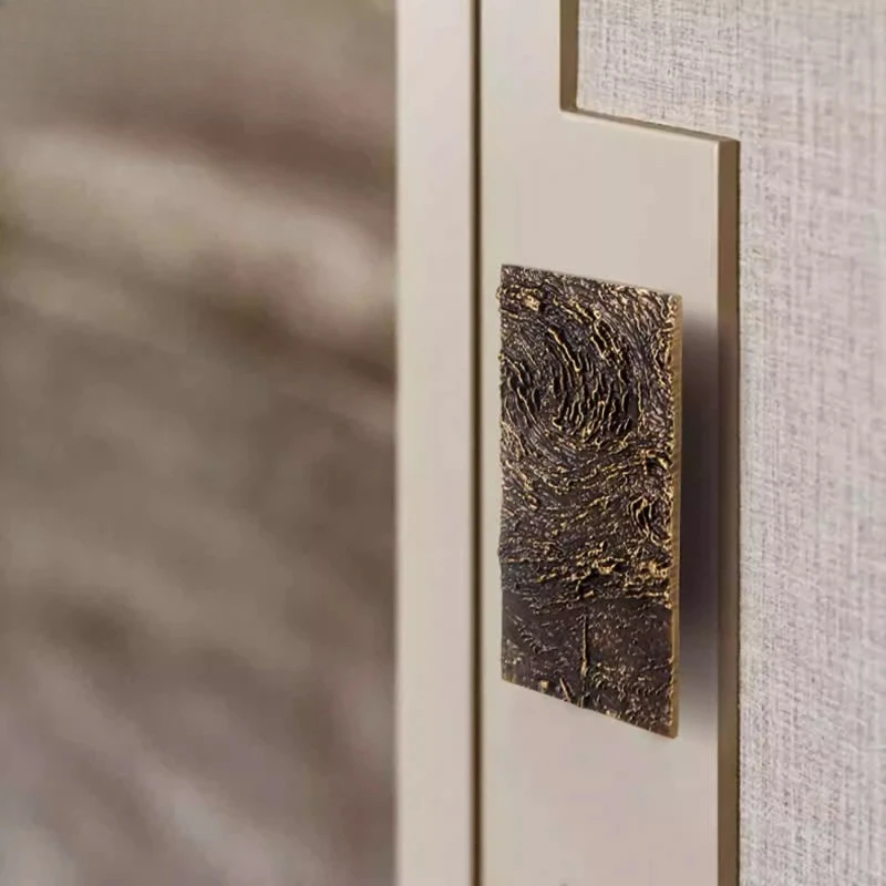 Rectangular double door handle/antique brass cabinet handle and knob center drawer handle for kitchen cabinet doors