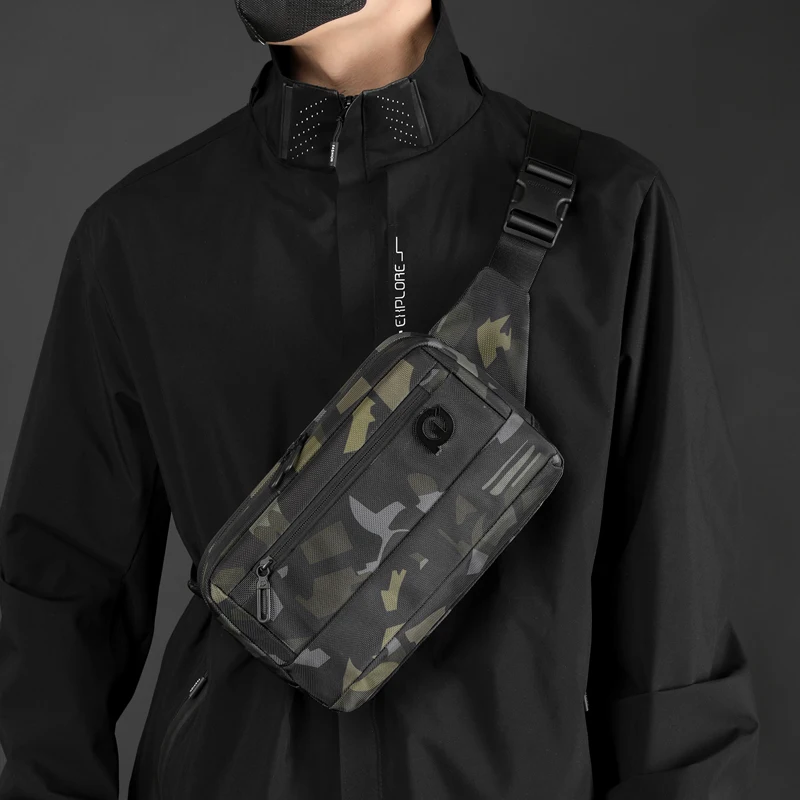 

Simple Commuting Pure Color Business Leisure Outdoor Travel One Shoulder Waist Bag Chest Bag for Men