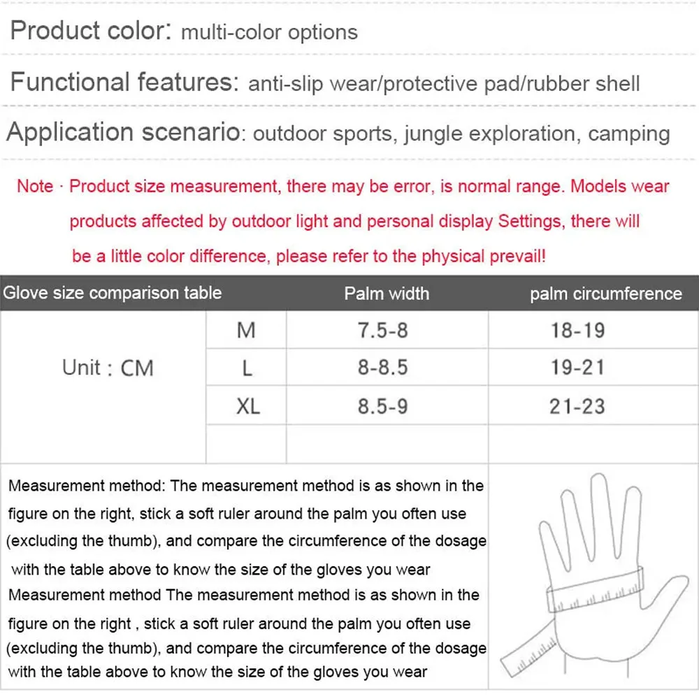 Guantes tácticos de camuflaje para motocicleta con pantalla táctil, guantes deportivos para Fitness, caza, guantes de senderismo con dedos completos, equipo de protección