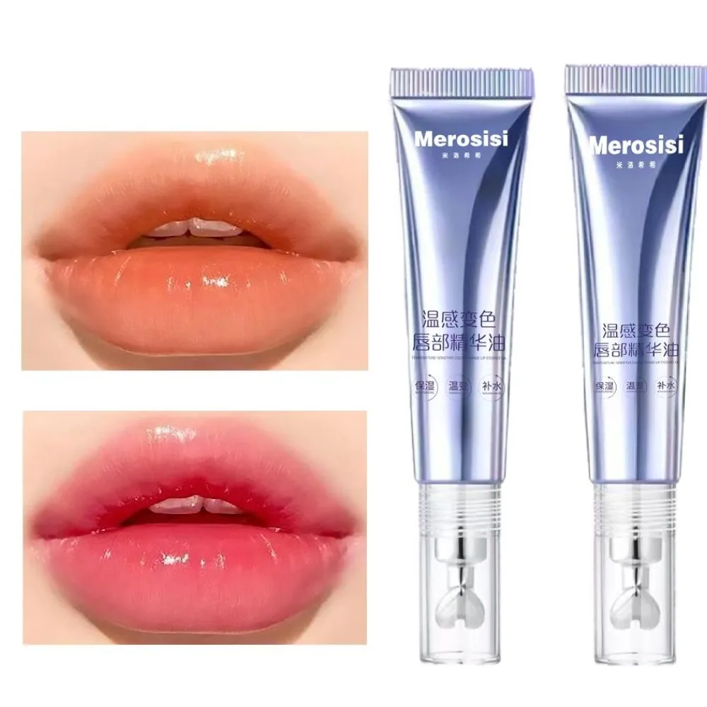 Temperature-Sensing Color-Changing Lip Essence Oil Long-Lasting Pink Lip Balm with Shiny Effect Jelly Lip Oil Lip Care
