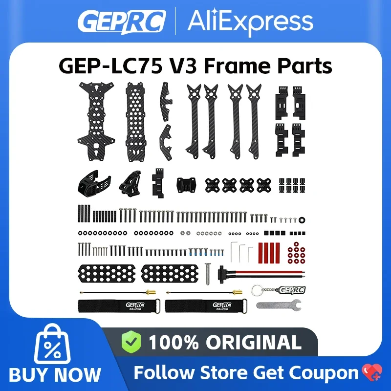 GEPRC GEP-LC75 V3 Frame Parts Suitable for Crocodile75 V3 Drone RC DIY FPV Quadcopter Drone Replacement Accessories Parts