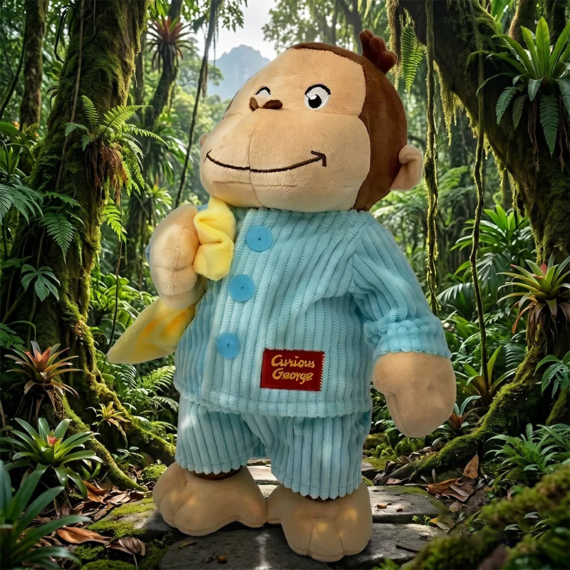 

34CM Cartoon Game Anime Curious George Plush Toys Soft Monkey Animal Peripheral Accessories Plushie Doll Fans Kid Birthday Gifts