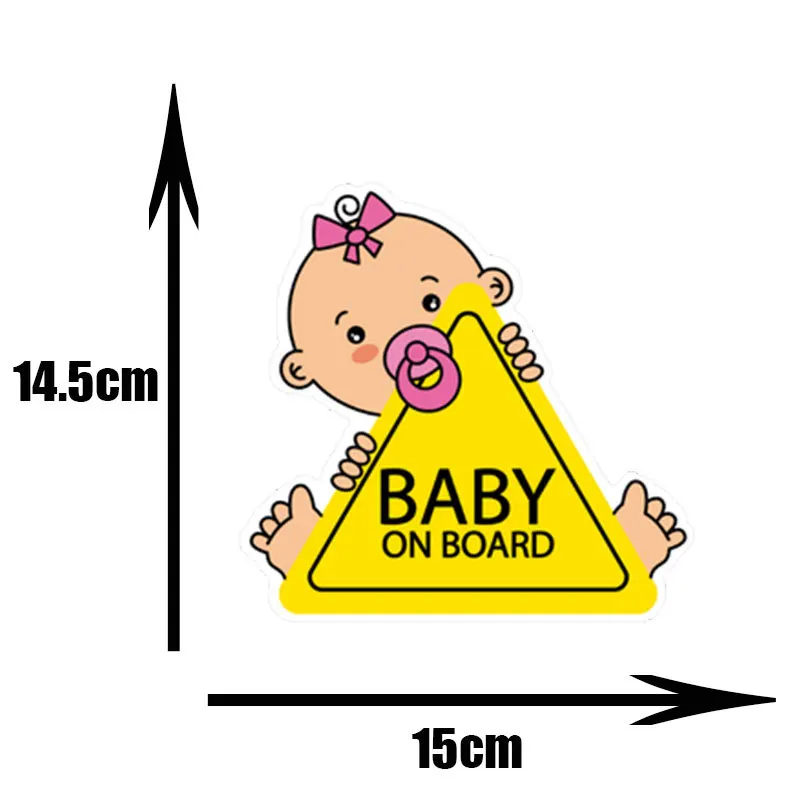 Baby On Board Sticker Kids Safety Reflective Vehicle Car Signs Self-Adhesive Warning Sticker for Driver