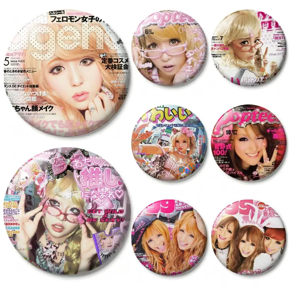 S-Style G-Gyaru Poster Badges 25 32 44 58 75 mm Round Fans Collect Friends Gifts Brooch Souvenir