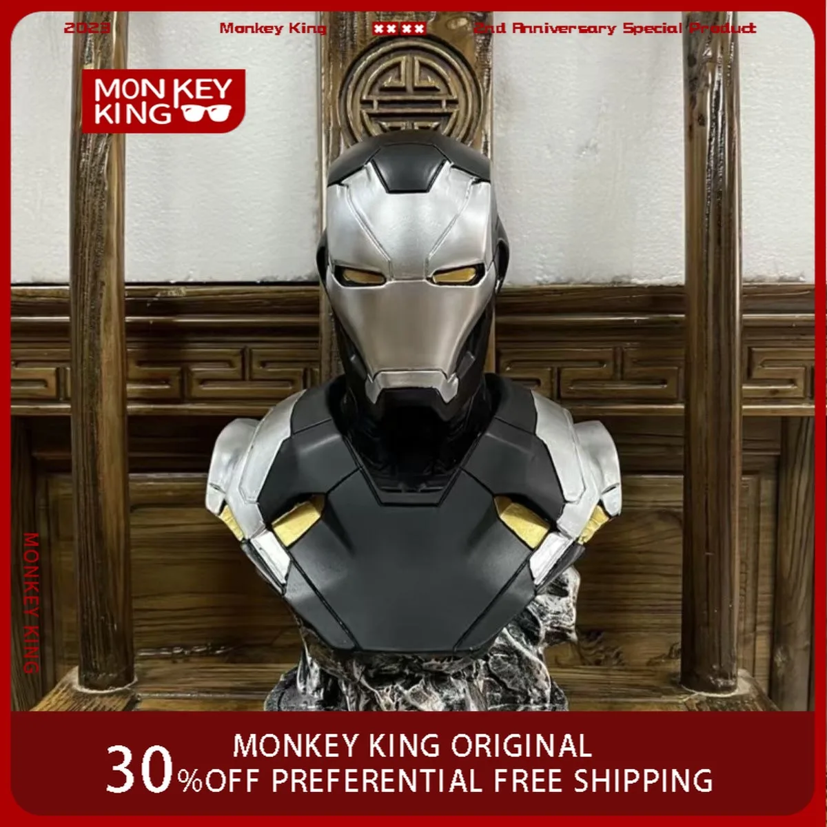 

36cm Iron Man Anime Figure War Machine Perimeter Resin Model Collect Statue Desktop Decoration Ornaments Kids New Year Gift Toys