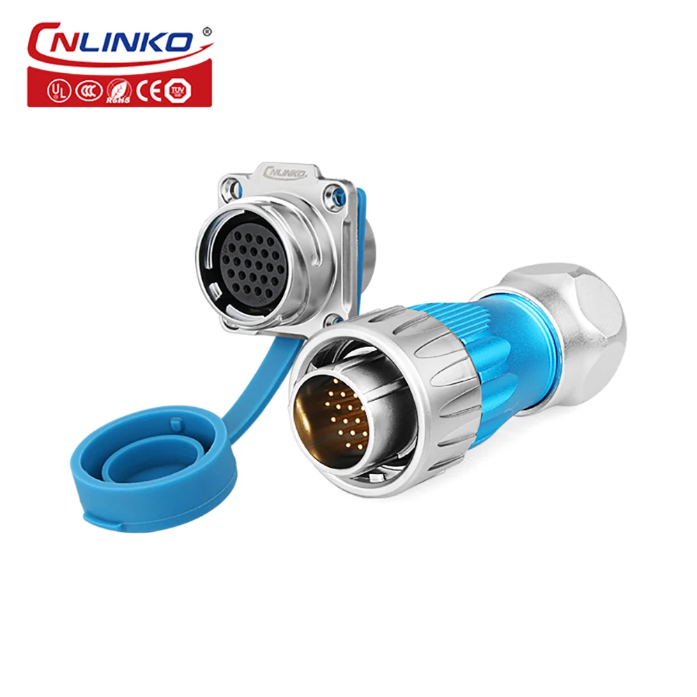 CNLINKO M24 3 4 10 12 19 24 Pin Metal Circular Aviation Connector Waterproof IP68 Wire Connector for Industry Medical Equipment