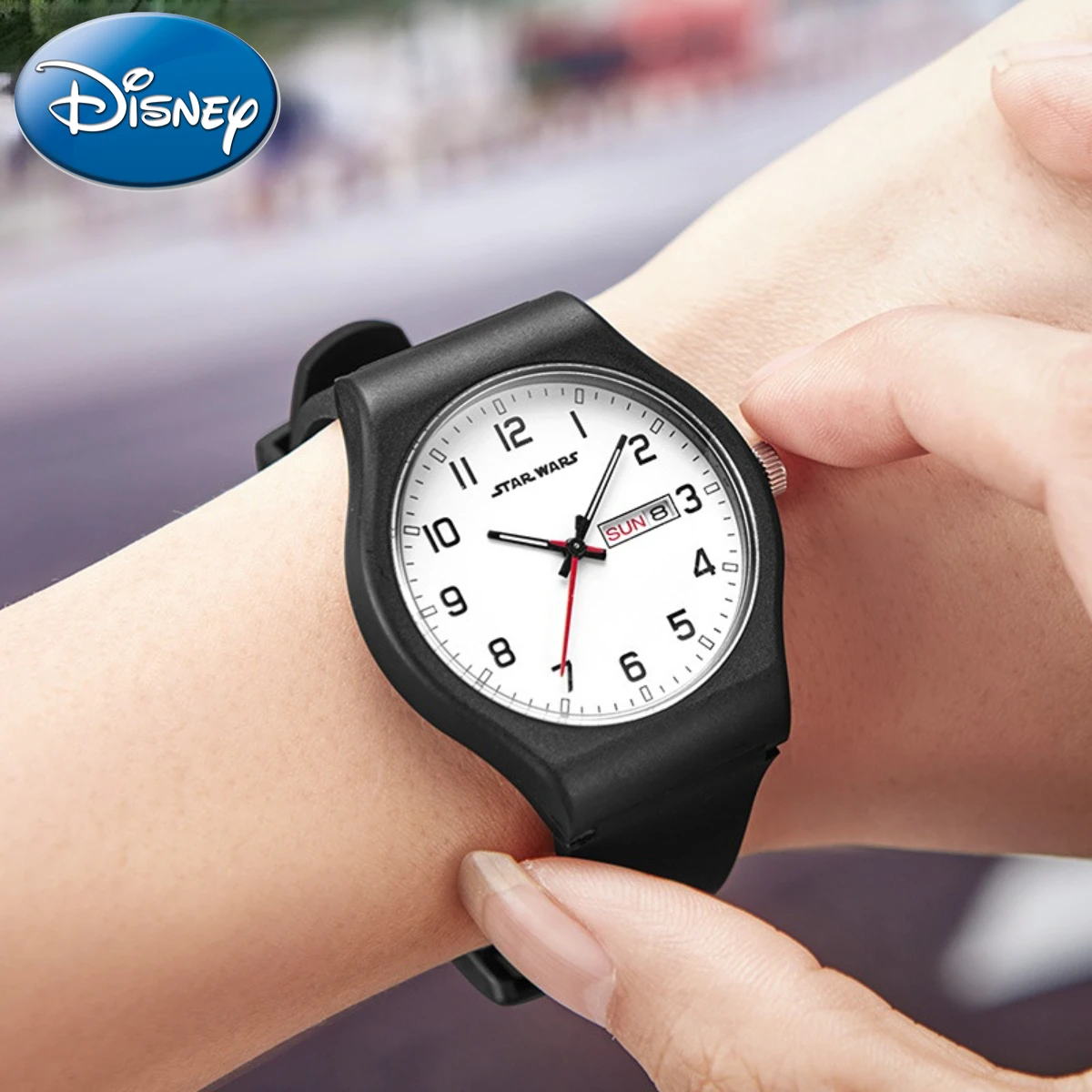 Disney Mickey Calendário Duplo Eletrônico Moda Quartz Watch Boy Impermeável Masculino Relógio Gift Box Relogio masculino