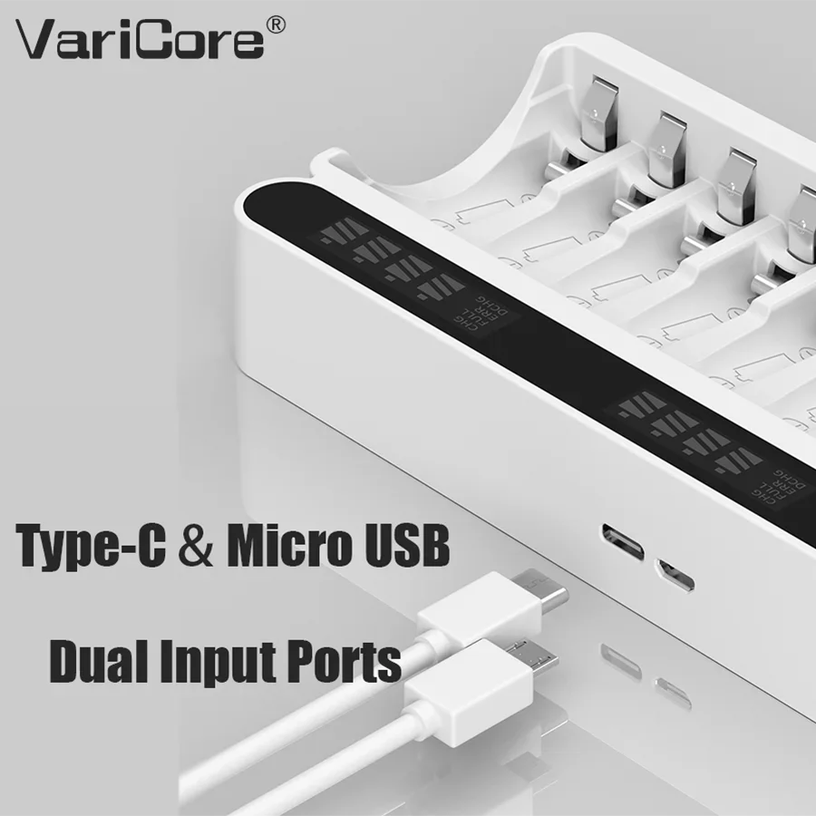 VariCore 1.2v 12 スロット充電式バッテリー充電器ニッケル水素 AA AAA ニッケル水素電池新オリジナル