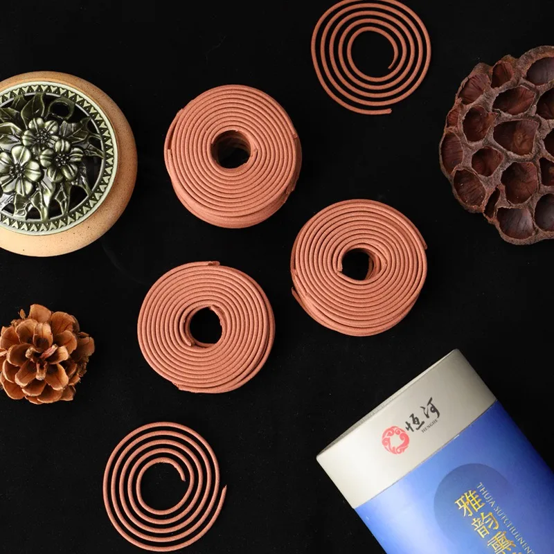 120 Disc Natural Coil Incense Rose Jasmine Osmanthus Sandalwood Ceramic Censer Home Indoor Toilet Deodorant Lasting Aromatherapy