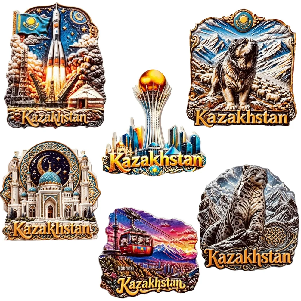 Asia  Kazakhstan  3D Fridge Magnets Tourism Souvenir Refrigerator Magnets Sticker