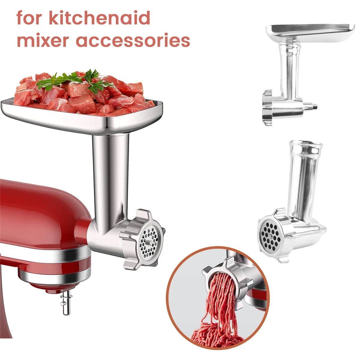 Metal Food Grinder Attachment for Stand Mixers, Meat Grinder Attachment Kitchen Tools-T33C
