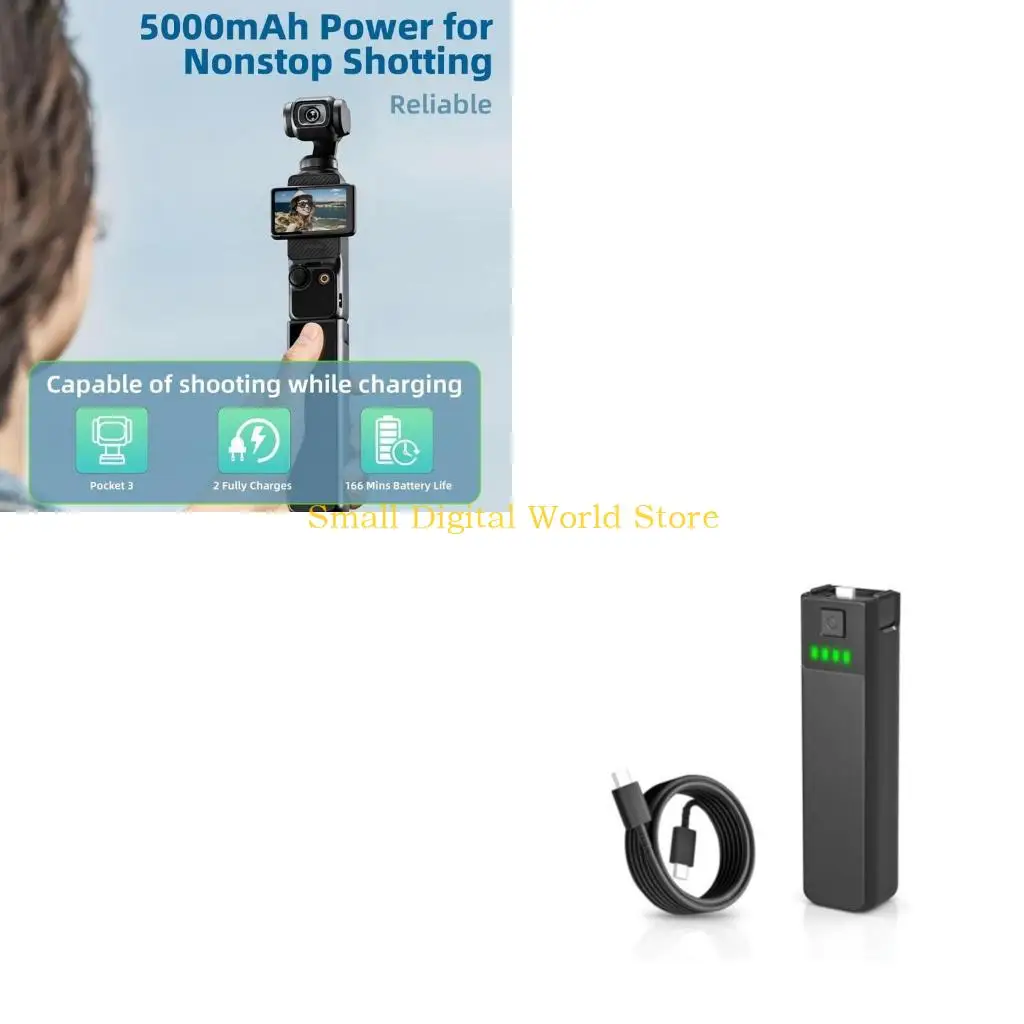 

77UB Intelligent Safety Protected Battery Handle Camera Grip for Pocket3 Provide Long Usage