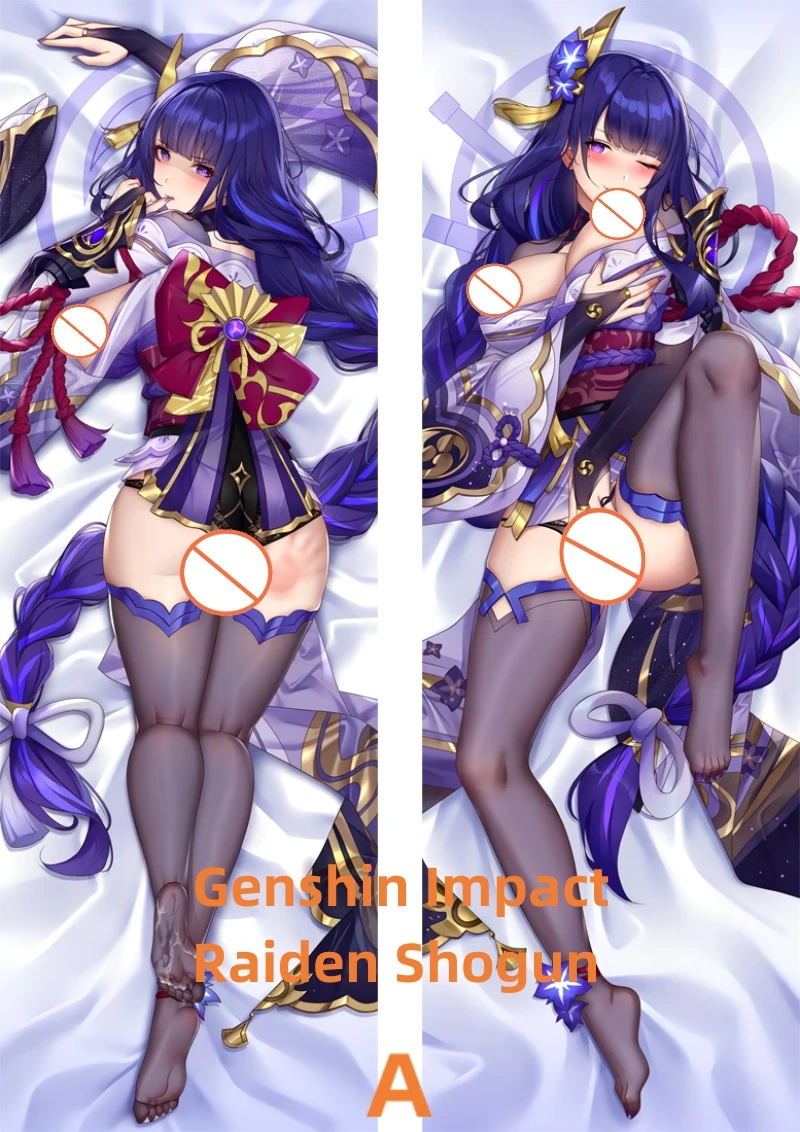 

Dakimakura Anime Pillow Case Genshin Impact Raiden Shogun Double-sided Print Of Life-size Body Pillowcase Gifts