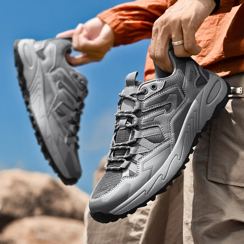 

Походная обувь, мужские кроссовки, дышащая нескользящая спортивная обувь для бега, треккинговая обувь для мужчин, новинка 2025 года, износостойкая повседневная обувь, размер 47