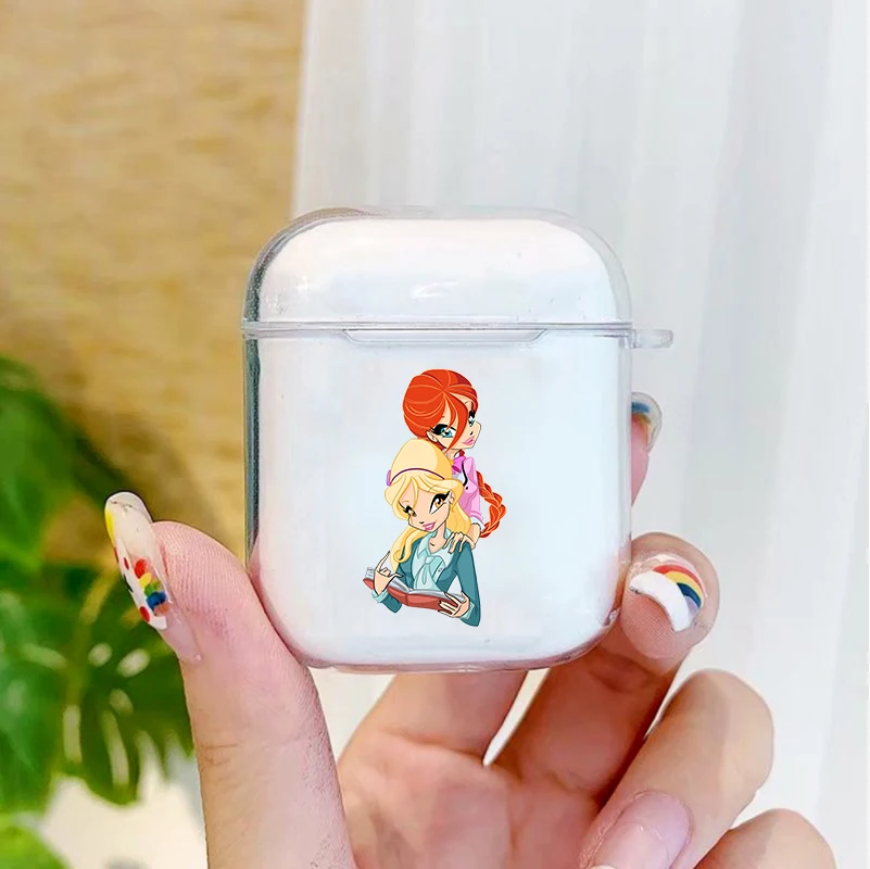 Girl Winx catoon Clubs luxury Soft silicone TPU Case For AirPods Pro2 1 2 3 Clear Silicone Wireless Bluetooth Earphone Box Cover