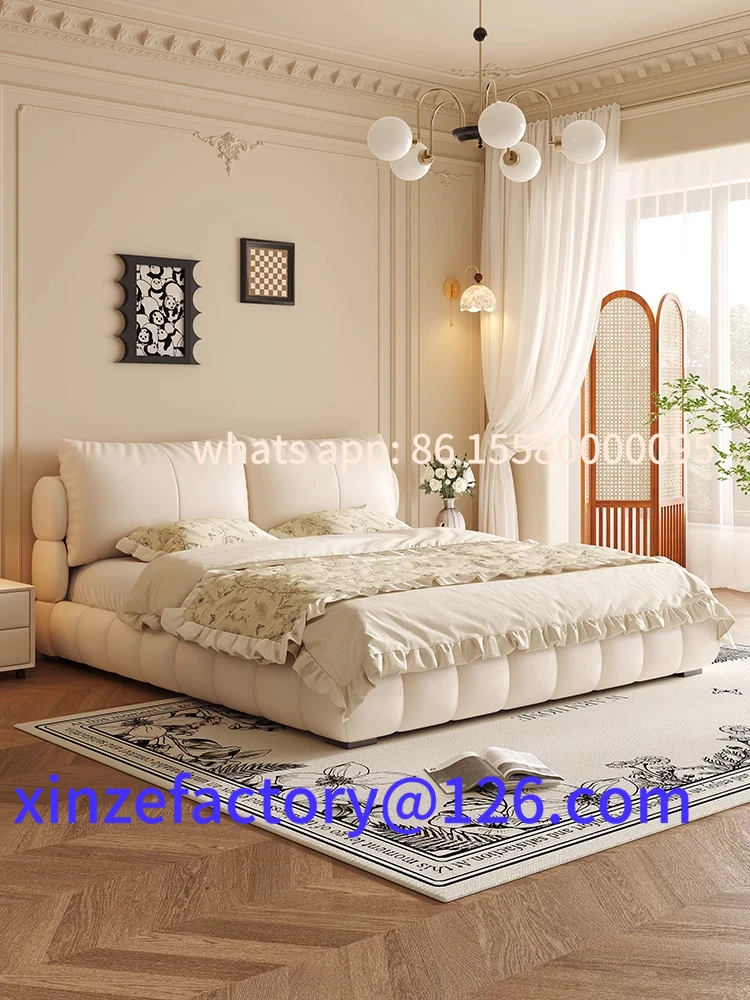 

Customizable Leather Light Luxury Modern French Cat Claw Puff Wedding Bed
