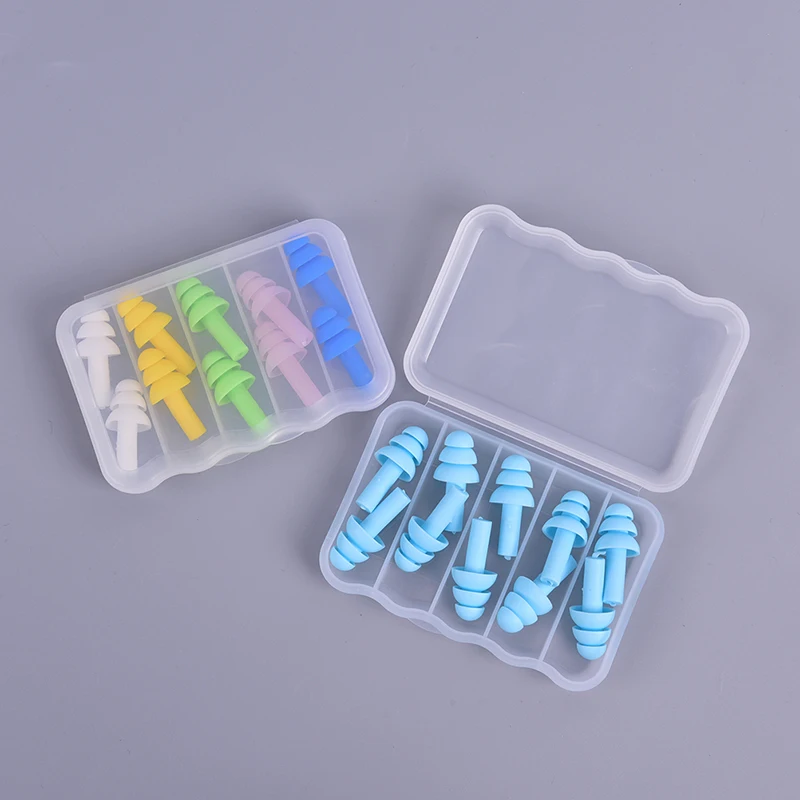 5Pairs Soft Swimming Earplugs Protective Prevent Water Protection Ear Plug Waterproof Soft Silicone Swim Dive Supplies