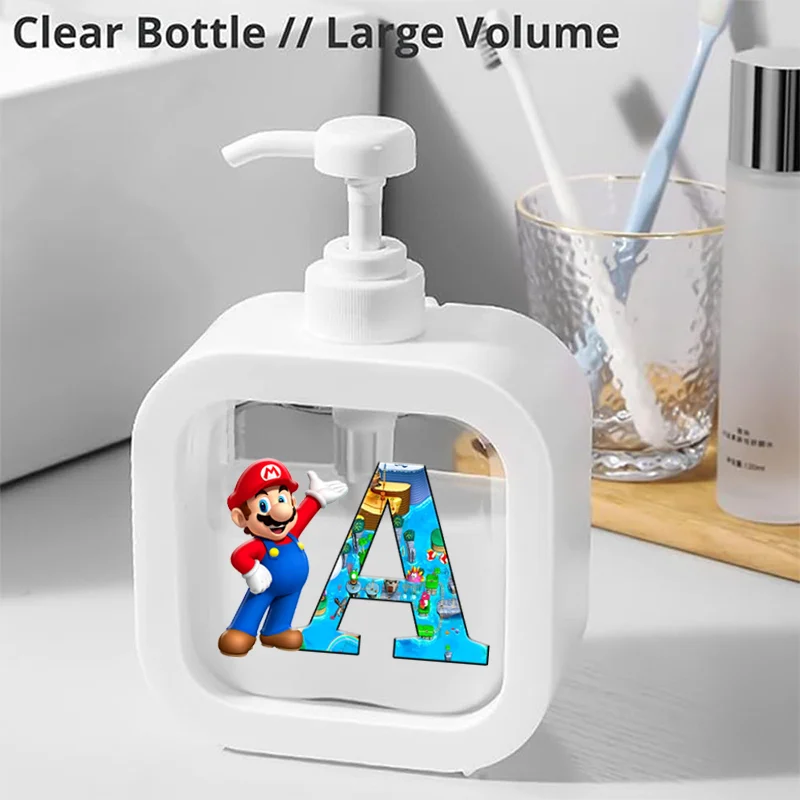 

Дозатор для мыла Super Mario, пустые флаконы для хранения, детские дорожные флаконы для шампуня, пустые флаконы с помпой для ванной для домашнего использования