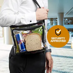 Borsa per il pranzo trasparente in PVC transfrontaliero tracolla regolabile scomparto portaoggetti anteriore tasca in rete borsa per il pranzo wilderness