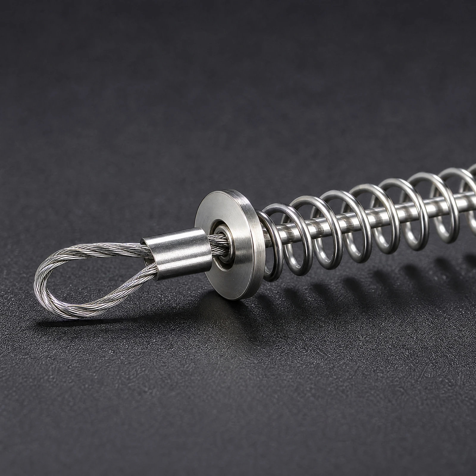 Oil-Pipe Safety Rope Multi-Strand Stainless Steel Wire Rope with Spring Sleeve Pipe Safety Cable with Looped Ends Premade Loops