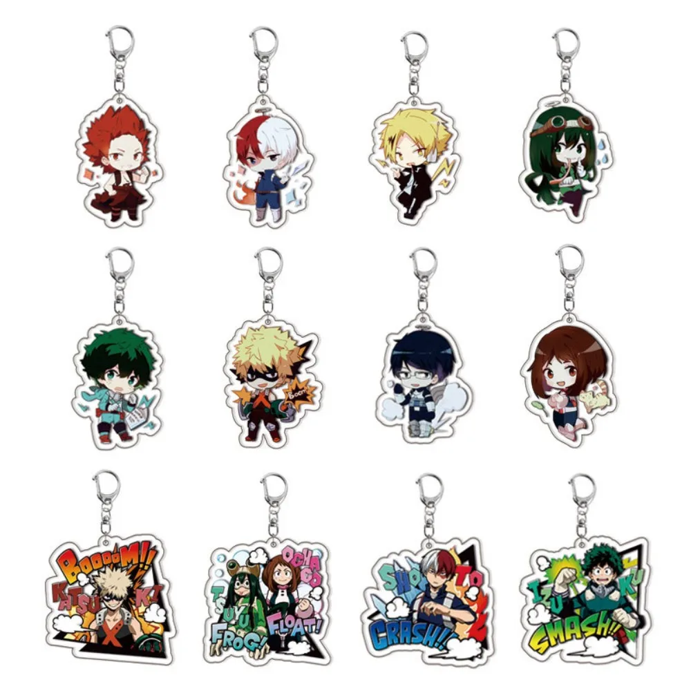 

For MHA Anime Peripheral Himiko Ochaco Izuku Katsuki Shoto Acrylic KeyChain Cartoon Cute Exquisite Backpack Pendant Gift