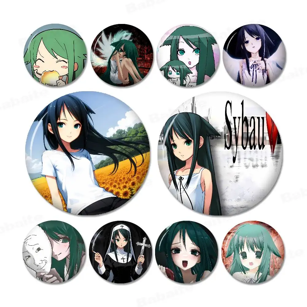 Horror Animation The Song Of Saya Round Button Pins Slogan Creative Brooches Backpack Clothes Decoration Fashion Jewelry Gifts