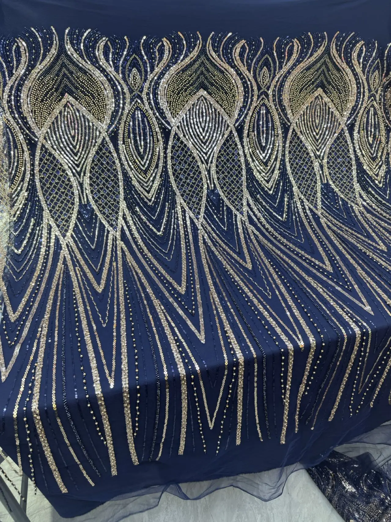 

African Beaded Lace Fabric 2025 High Quality French Mesh Lace Fabric Sequins Nigerian Lace Fabrics For Wedding Dresses Sewing