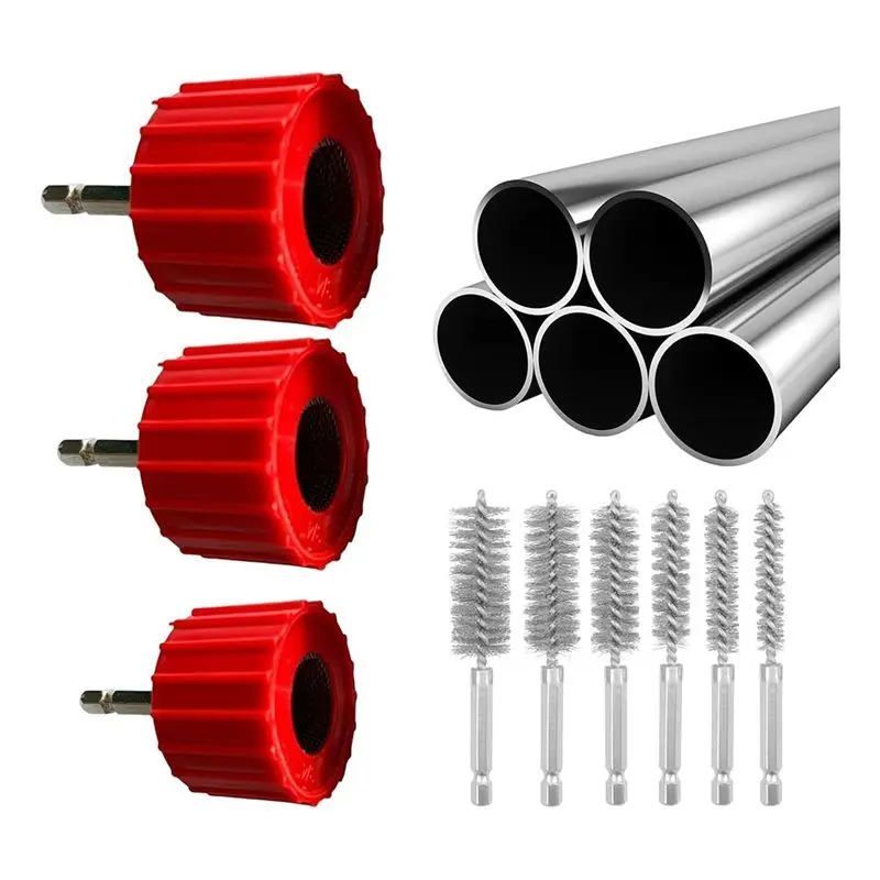 

Metal Pipe Cleaner, Drill Attachment Pipe Cleaner, Copper Pipe Tools, Pipe Cleaning Tool Set, 3X Pipe Cleaner Set-[LUCK 9]