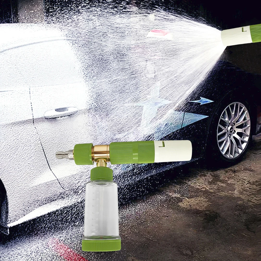 

100ml Water Foam Pot with 1/4 Inch Quick Connector Soap Foam Spray Bottle Adjustable High Pressure Washer Gun for Car Washing