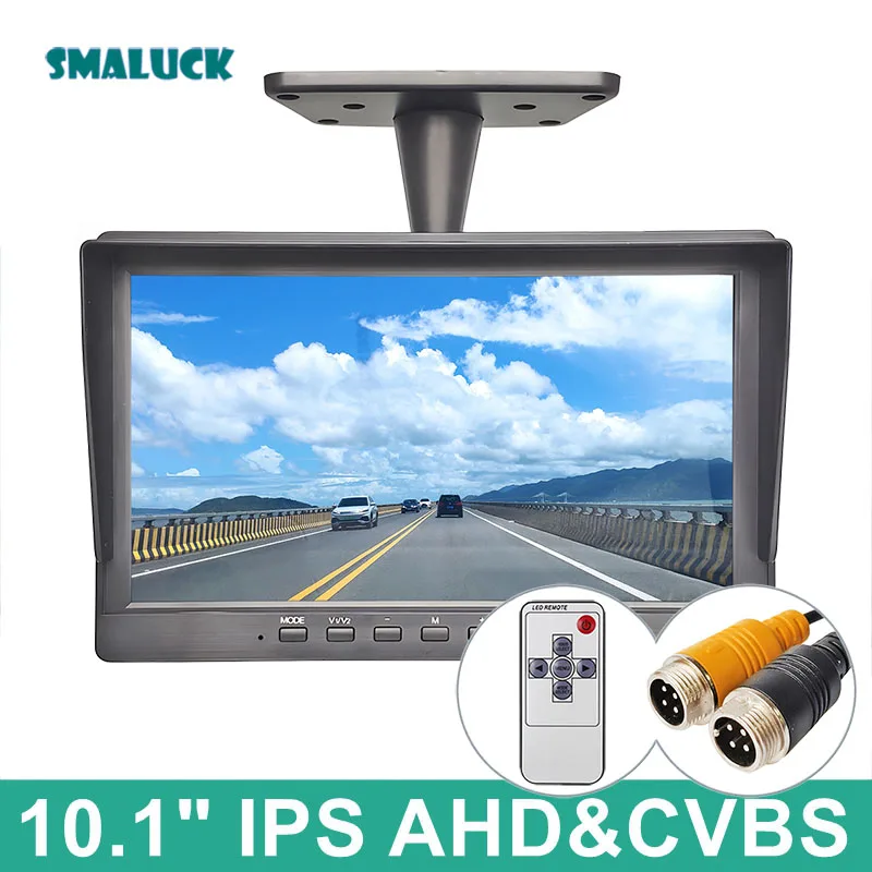 

SMALUCK 10.1inch AHD CVBS IPS LCD HD Monitor Rear View Car Monitor Support 1080P AHD CVBS Car Camera 4PIN Video Input