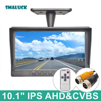 SMALUCK 10.1inch AHD CVBS IPS LCD HD Monitor Rear View Car Monitor Support 1080P AHD CVBS Car Camera 4PIN Video Input
