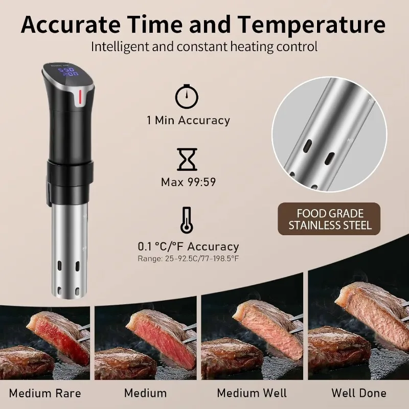 Factory Wholesale Vacuum Sous Vide WIFI Cooker Machine Slow Cookers And Sous Vide Household Low Temperature sous vide cooking