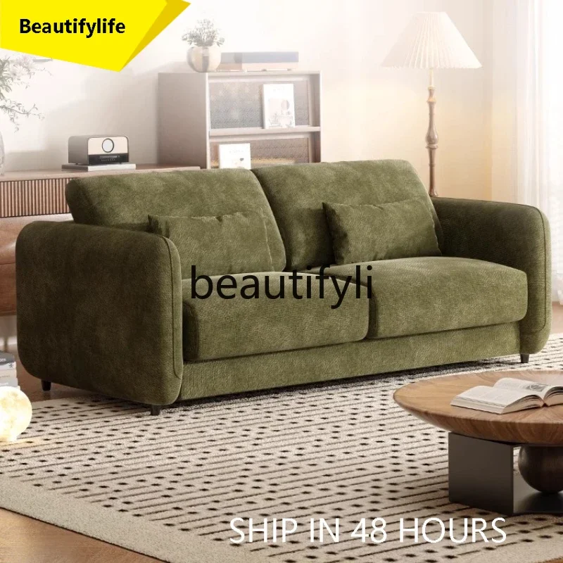 

smt1 Multifunctional leather integrated dual-purpose flipped sofa bed foldable small apartment living room new with mattress AA