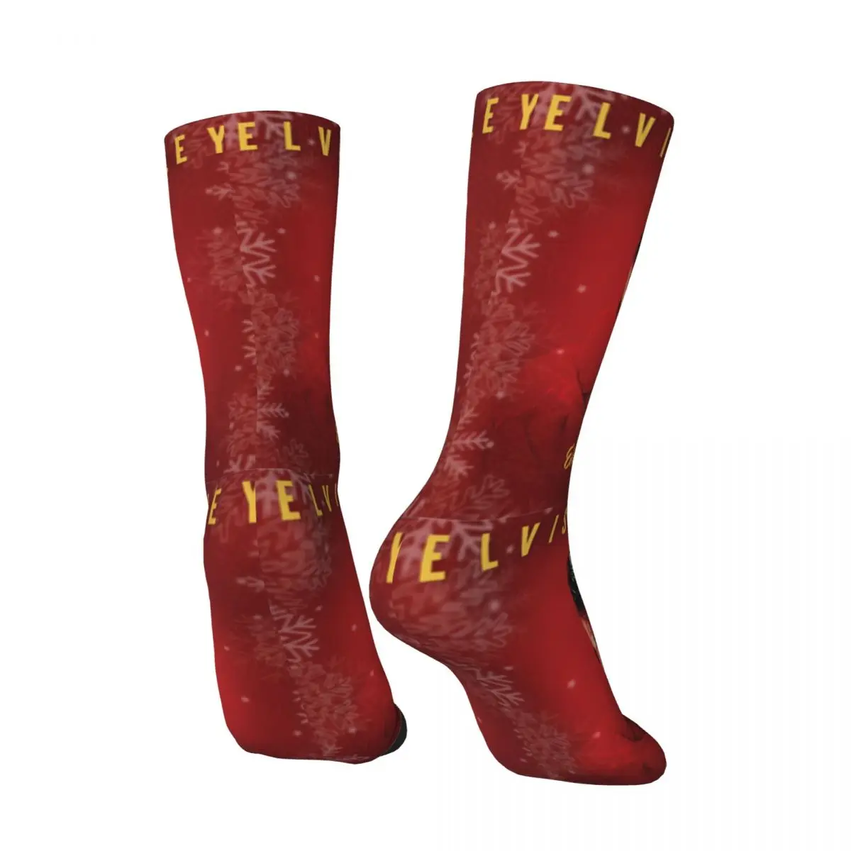 E-Elvis Christmas Stockings Graphic Casual Socks Winter Non Slip Socks Men Running Sports Soft Breathable Socks