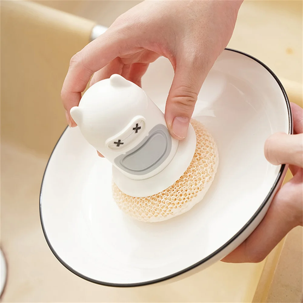 Time-saving Cleaning Brush Self-contained Water Tray Ease Of Use Press Out Fluid Strong Self-cleaning Power Kitchen Cleaning