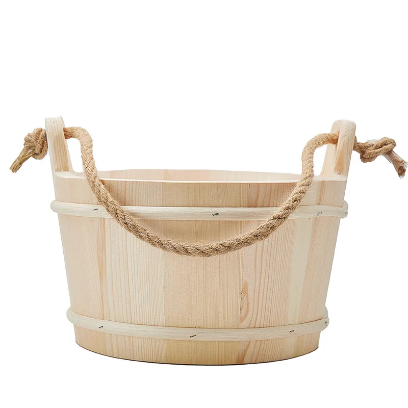 LH sauna room wooden spoon steam room equipment accessories watering shower portable wooden bucket