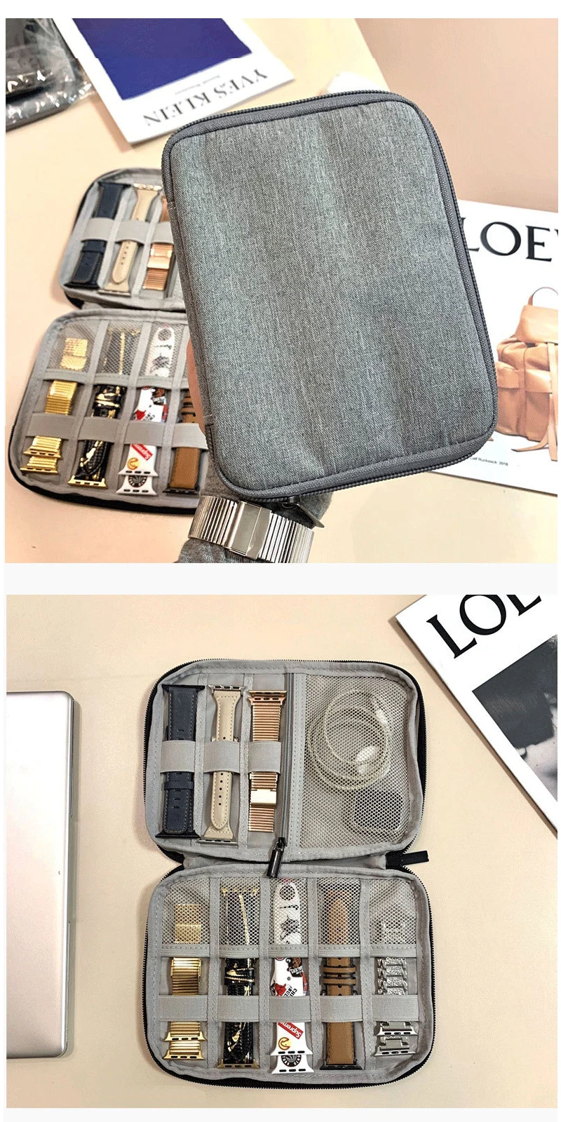 Uhrenarmband-Box für Apple Watch Armband-Etui Datenkabel Reise-Smartwatch-Armband Aufbewahrungstasche Uhren-Organizer – Detail 6