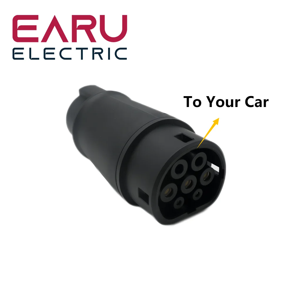 EV 충전기 어댑터 타입 1 SAE J1772 to 타입 2 IEC62196-2, 컨버터 스트레이트 플러그 타입, 1P, 16A, 32A, 7.2KW