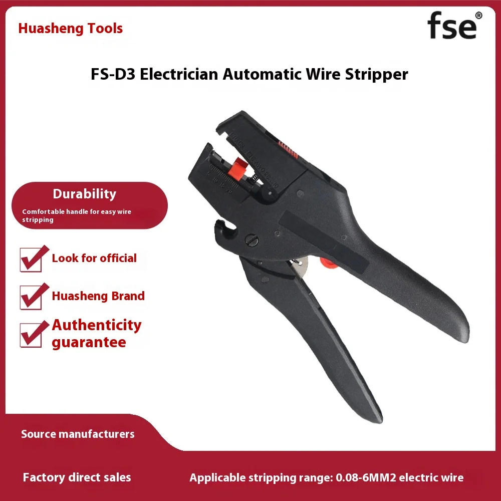 

Multifunctional Wire Stripper, Self-Adjusting Insulated Wire Stripper for Cables within 6 Square Millimeters, FS-D3