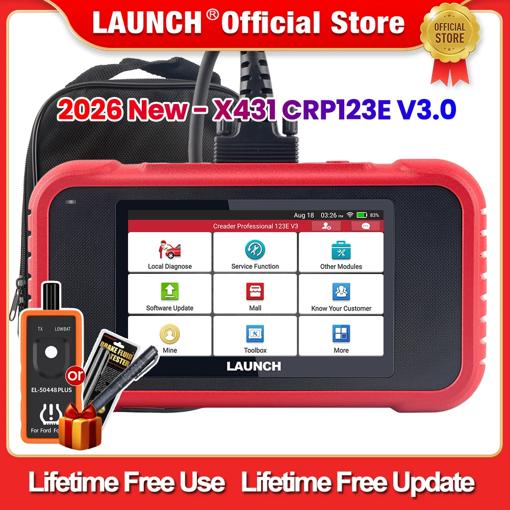 2026 New LAUNCH X431 CRP123E V3.0 Auto OBD2 Scanner ABS SRS Engine AT Car Diagnostic Tools 7 Reset Service Free Update Online