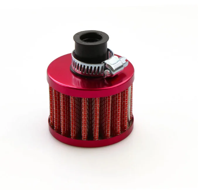 Filter Udara Mobil Universal 12Mm, untuk Sepeda Motor Asupan Udara Dingin Aliran Tinggi Penutup Ventilasi Selubung Udara Mini