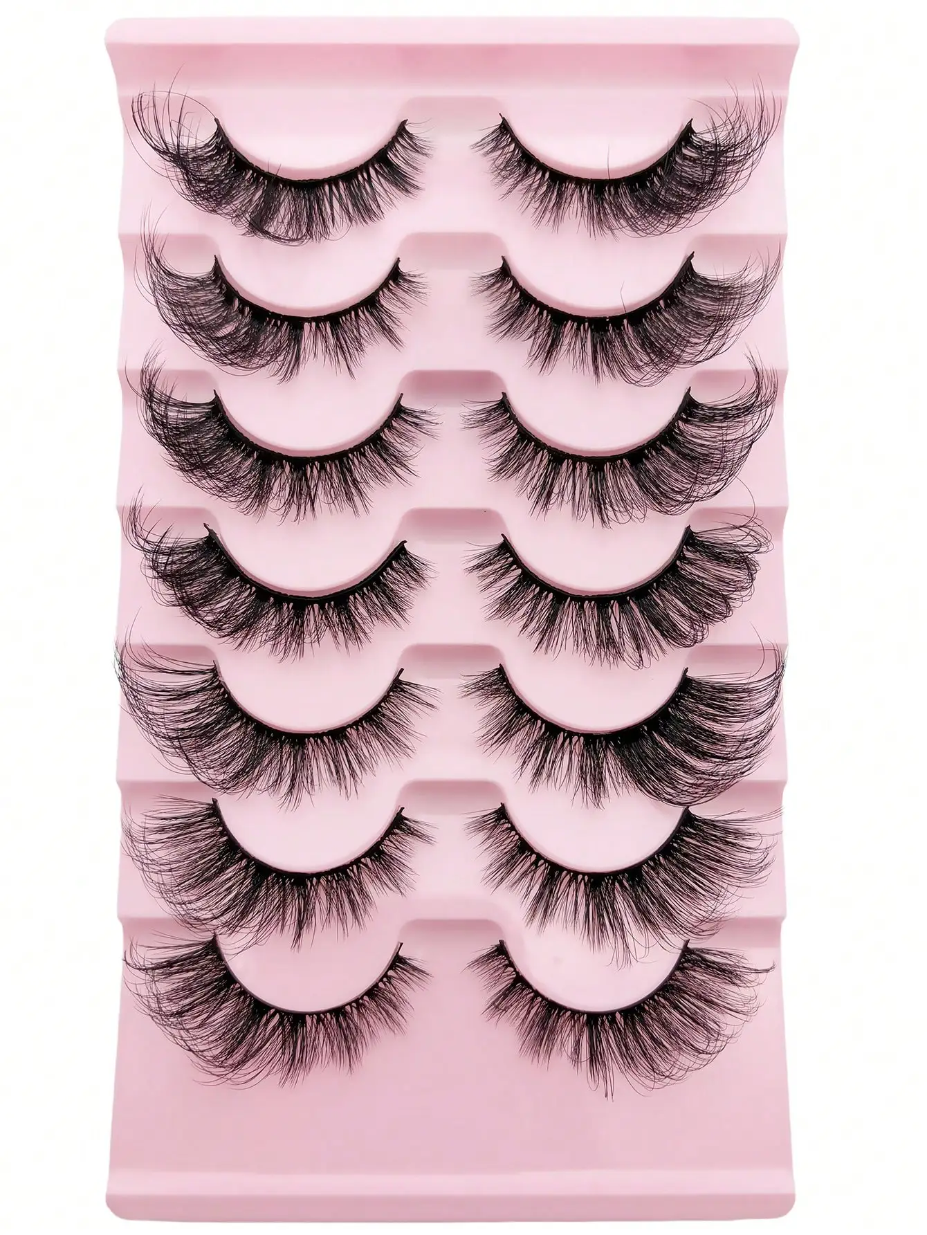 Fox Eye Falsche Wimpern 7 Paar Katzenaugen-Look Natürliche Flauschige Dichte Verlängernde Außenwinkel-Cosplay-Wimpern – Detail 6
