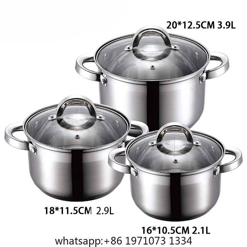Household cookware Thickened 5-layer bottom pot set Premium stainless steel soup pot saucepan