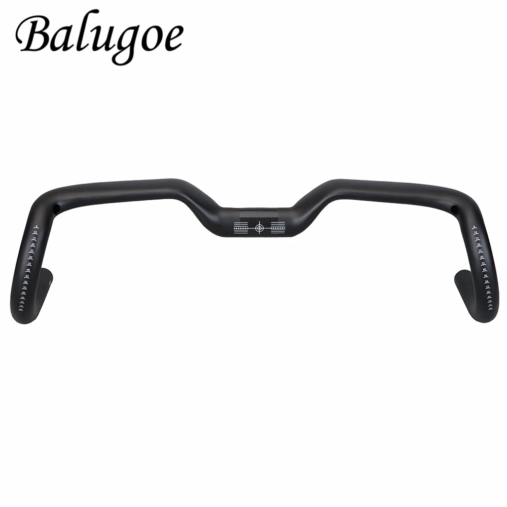 BALUGOE 2024 Gravel Carbon Fiber Mountain Bike Handle Drop Lift Road Bike Handlebar Full Internal Cable Routing14° 31.8mm Part