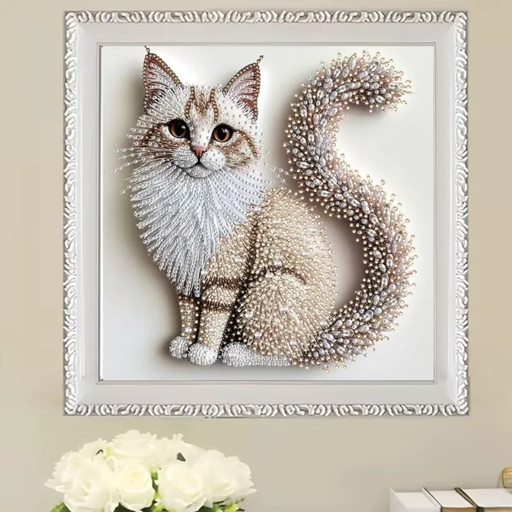 1 Set Crystal Rhinestones 5D Diamond Painting Kit Cat Design DIY Craft Handcrafted Diamond Painting Relaxing Diamond Art Kits