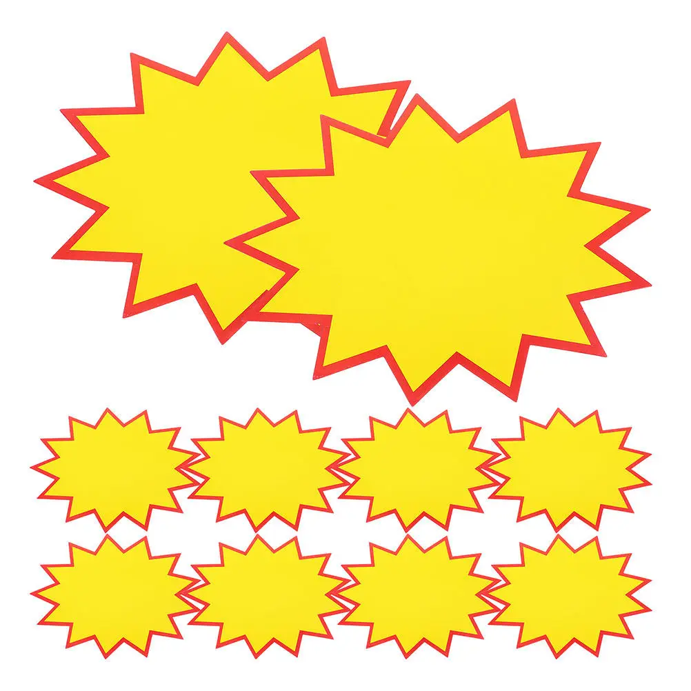 

200Pcs Burst Paper Sale Signs Supermarket Explosion Stickers Eye-Catching Vibrant Retail Price Tags for Stores Malls Exhibitions